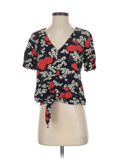 Pre-owned Madewell Short Sleeve Blouse In Black