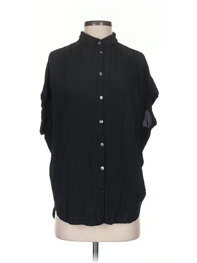 Pre-owned Madewell Short Sleeve Blouse In Black