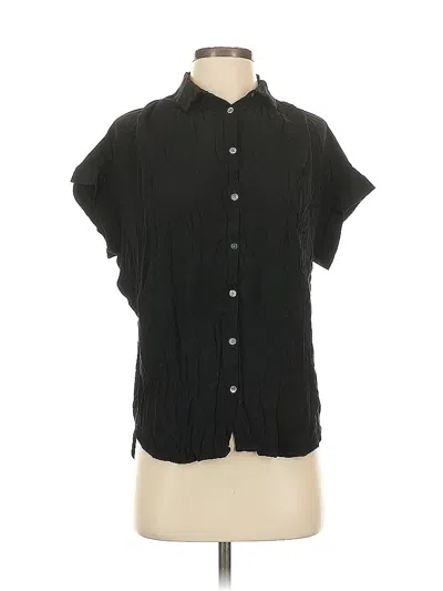 Pre-owned Madewell Short Sleeve Blouse In Black