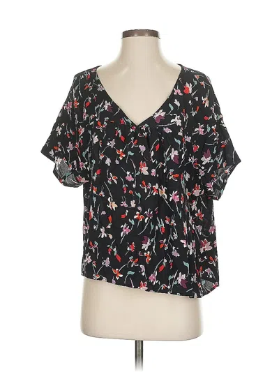 Pre-owned Madewell Short Sleeve Blouse In Black