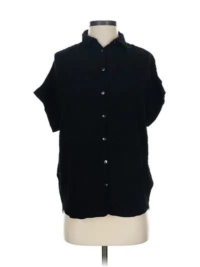 Pre-owned Madewell Short Sleeve Blouse In Black