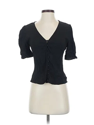 Pre-owned Madewell Short Sleeve Blouse In Black