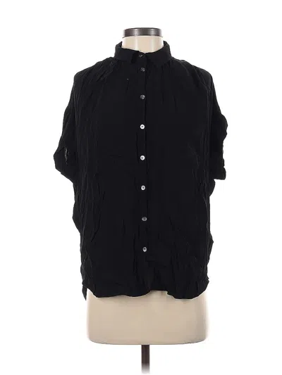 Pre-owned Madewell Short Sleeve Blouse In Black