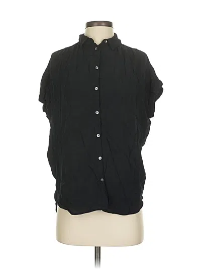 Pre-owned Madewell Short Sleeve Blouse In Black
