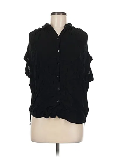Pre-owned Madewell Short Sleeve Blouse In Black