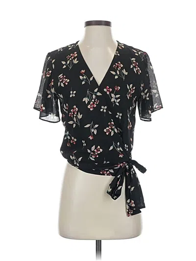 Pre-owned Madewell Short Sleeve Blouse In Black