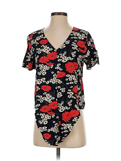 Pre-owned Madewell Short Sleeve Blouse In Black