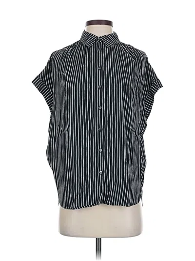 Pre-owned Madewell Short Sleeve Blouse In Black