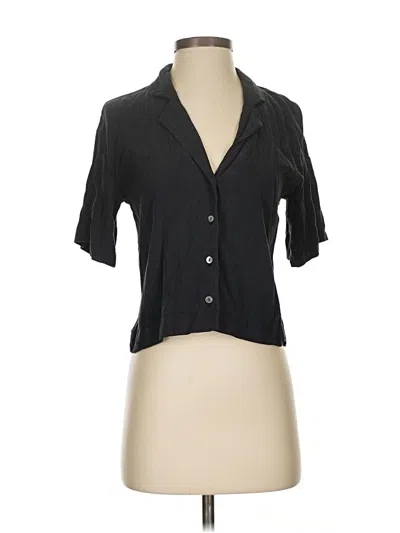 Pre-owned Madewell Short Sleeve Blouse In Black