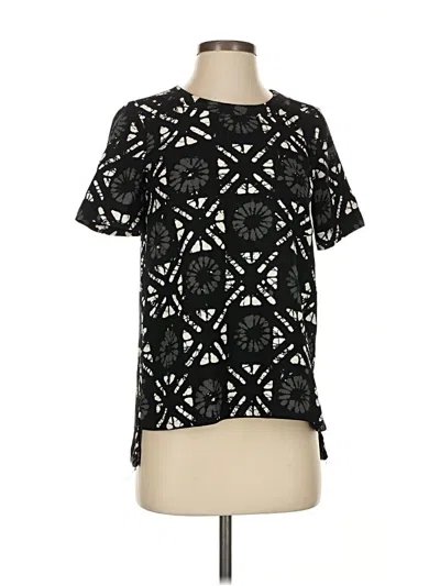 Pre-owned Madewell Short Sleeve Blouse In Black