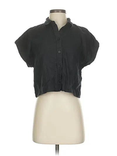 Pre-owned Madewell Short Sleeve Blouse In Black