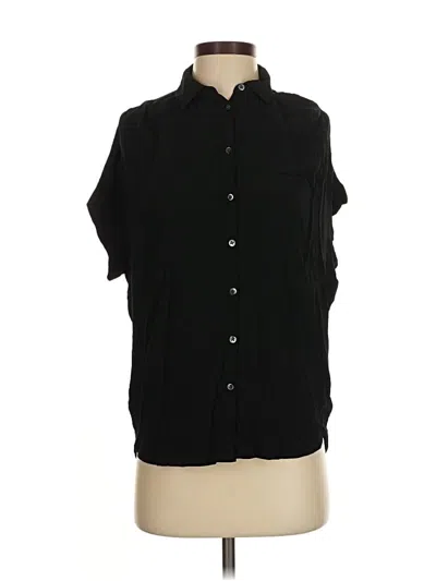 Pre-owned Madewell Short Sleeve Blouse In Black