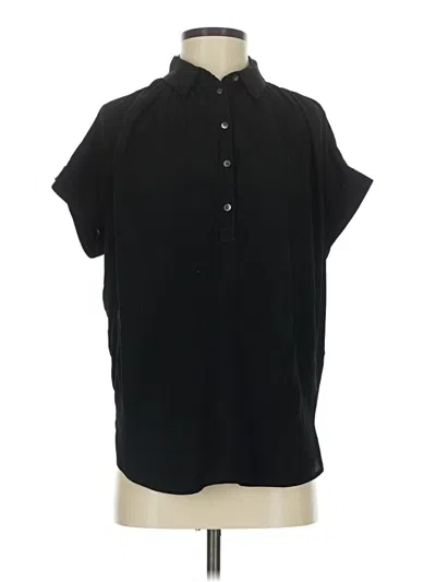 Pre-owned Madewell Short Sleeve Blouse In Black
