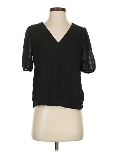 Pre-owned Madewell Short Sleeve Blouse In Black