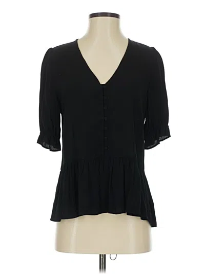Pre-owned Madewell Short Sleeve Blouse In Black