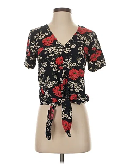 Pre-owned Madewell Short Sleeve Blouse In Black