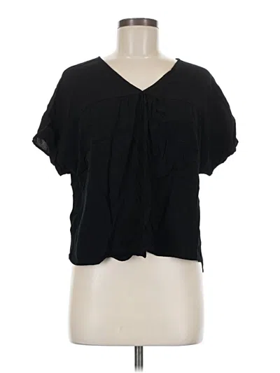 Pre-owned Madewell Short Sleeve Blouse In Black