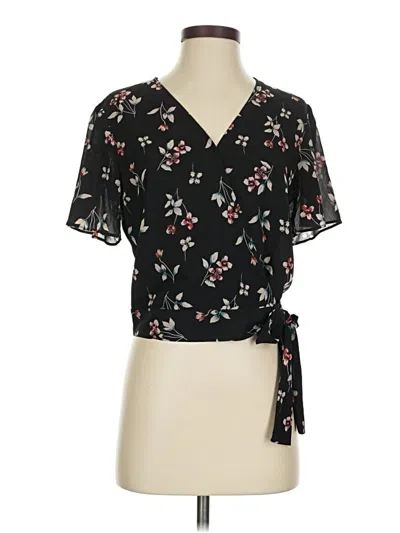 Pre-owned Madewell Short Sleeve Blouse In Black
