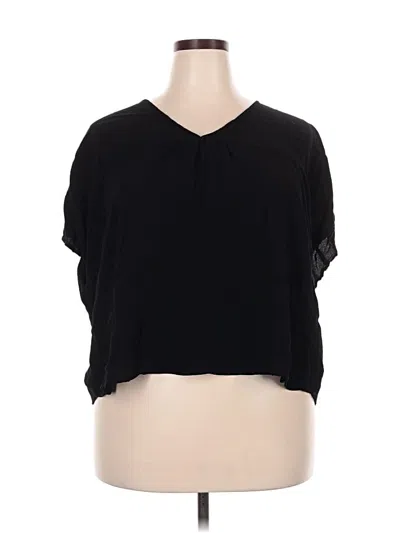 Pre-owned Madewell Short Sleeve Blouse In Black