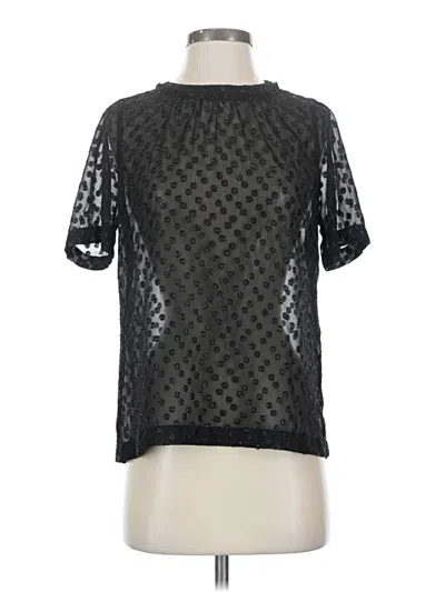 Pre-owned Madewell Short Sleeve Blouse In Black