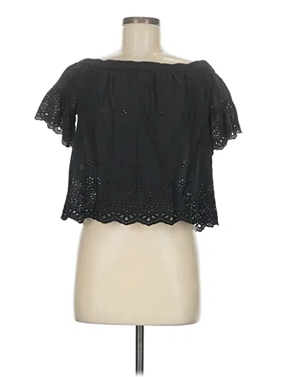 Pre-owned Madewell Short Sleeve Blouse In Black
