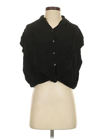 Pre-owned Madewell Short Sleeve Blouse In Black