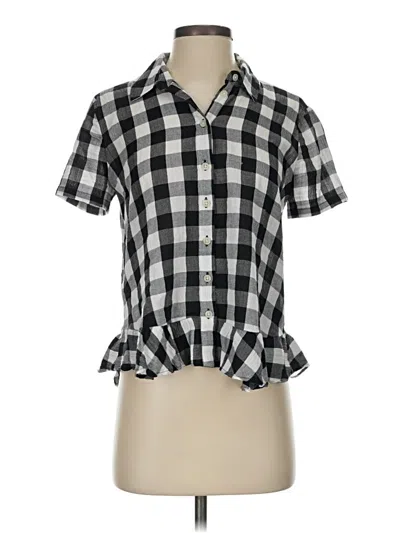 Pre-owned Madewell Short Sleeve Blouse In Black
