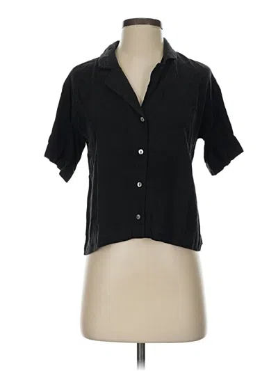 Pre-owned Madewell Short Sleeve Blouse In Black