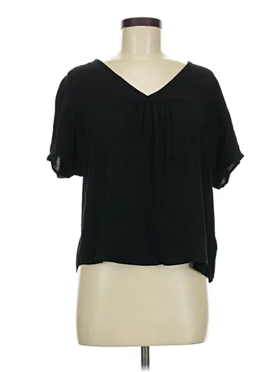 Pre-owned Madewell Short Sleeve Blouse In Black