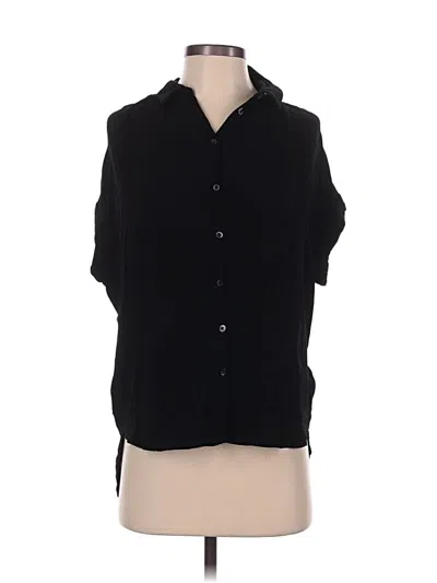 Pre-owned Madewell Short Sleeve Blouse In Black