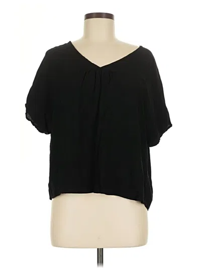 Pre-owned Madewell Short Sleeve Blouse In Black