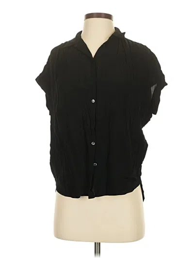 Pre-owned Madewell Short Sleeve Blouse In Black