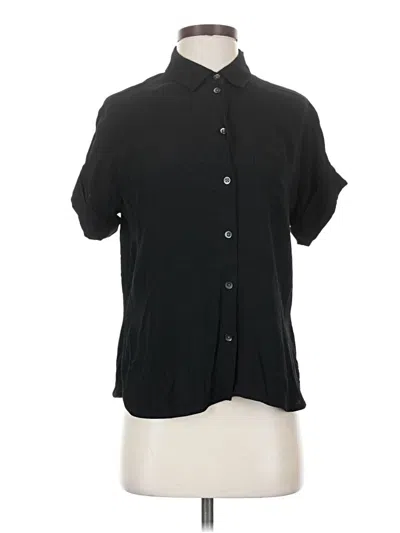 Pre-owned Madewell Short Sleeve Blouse In Black