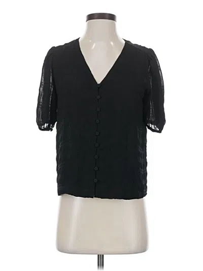 Pre-owned Madewell Short Sleeve Blouse In Black
