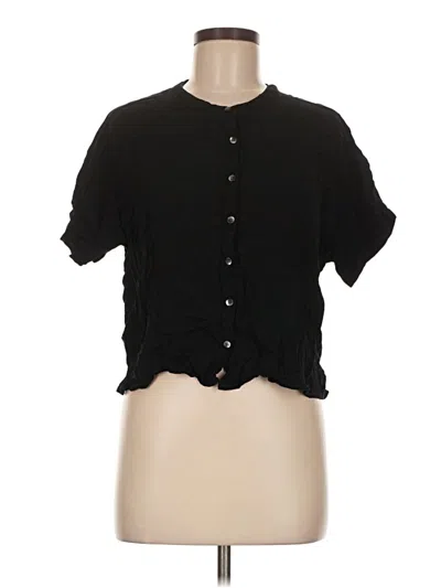 Pre-owned Madewell Short Sleeve Blouse In Black