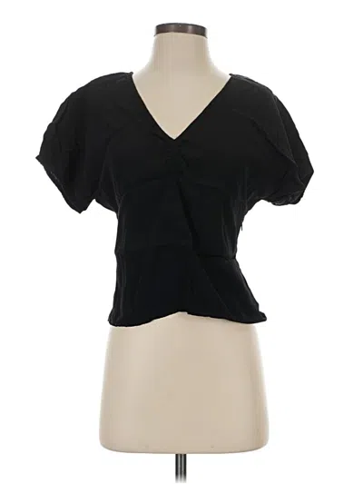 Pre-owned Madewell Short Sleeve Blouse In Black