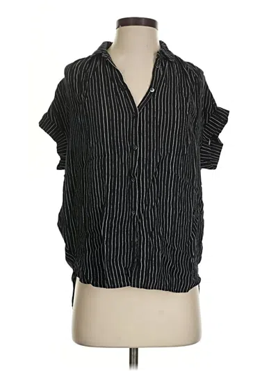 Pre-owned Madewell Short Sleeve Blouse In Black