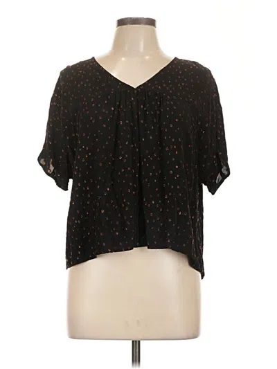 Pre-owned Madewell Short Sleeve Blouse In Black