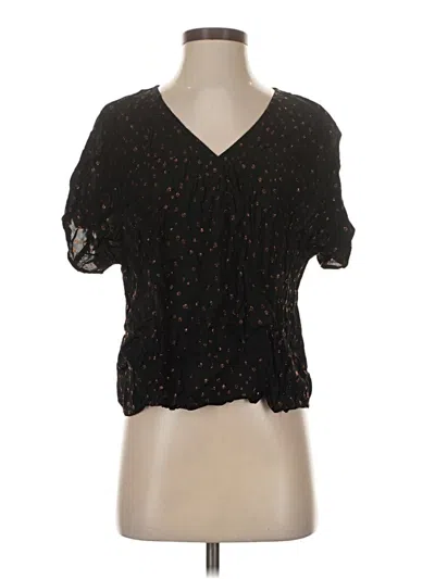 Pre-owned Madewell Short Sleeve Blouse In Black