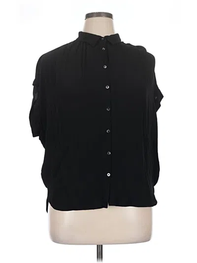 Pre-owned Madewell Short Sleeve Blouse In Black