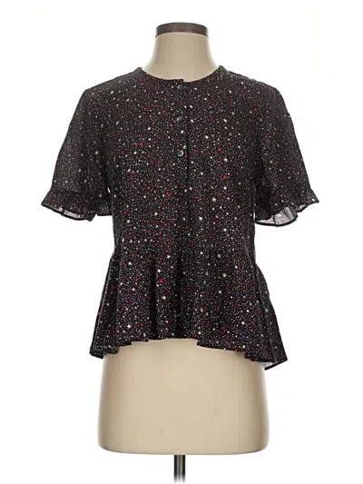 Pre-owned Madewell Short Sleeve Blouse In Black