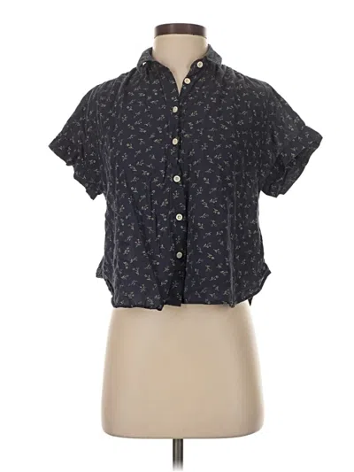 Pre-owned Madewell Short Sleeve Blouse In Black