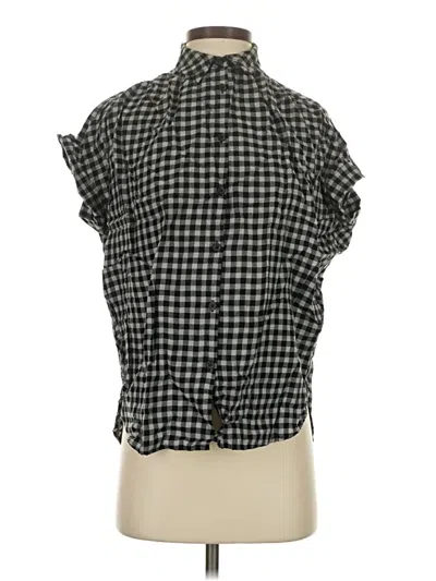Pre-owned Madewell Short Sleeve Blouse In Black