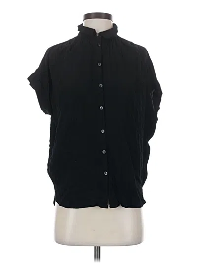 Pre-owned Madewell Short Sleeve Blouse In Black