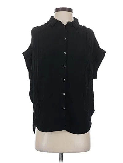 Pre-owned Madewell Short Sleeve Blouse In Black