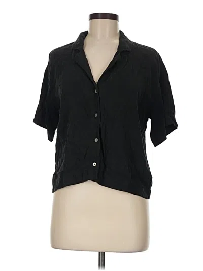 Pre-owned Madewell Short Sleeve Blouse In Black