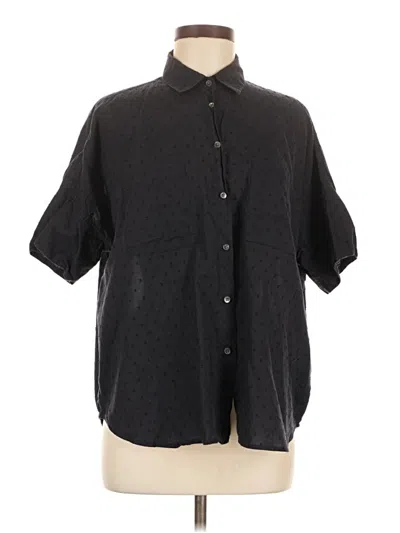 Pre-owned Madewell Short Sleeve Blouse In Black