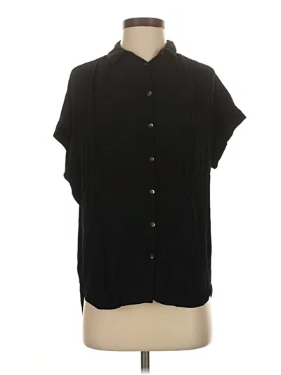 Pre-owned Madewell Short Sleeve Blouse In Black