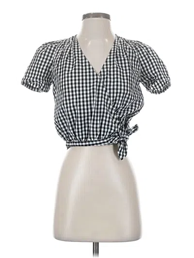 Pre-owned Madewell Short Sleeve Blouse In Black