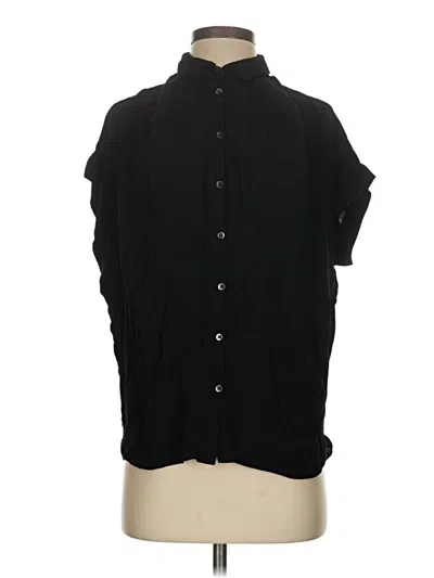 Pre-owned Madewell Short Sleeve Blouse In Black